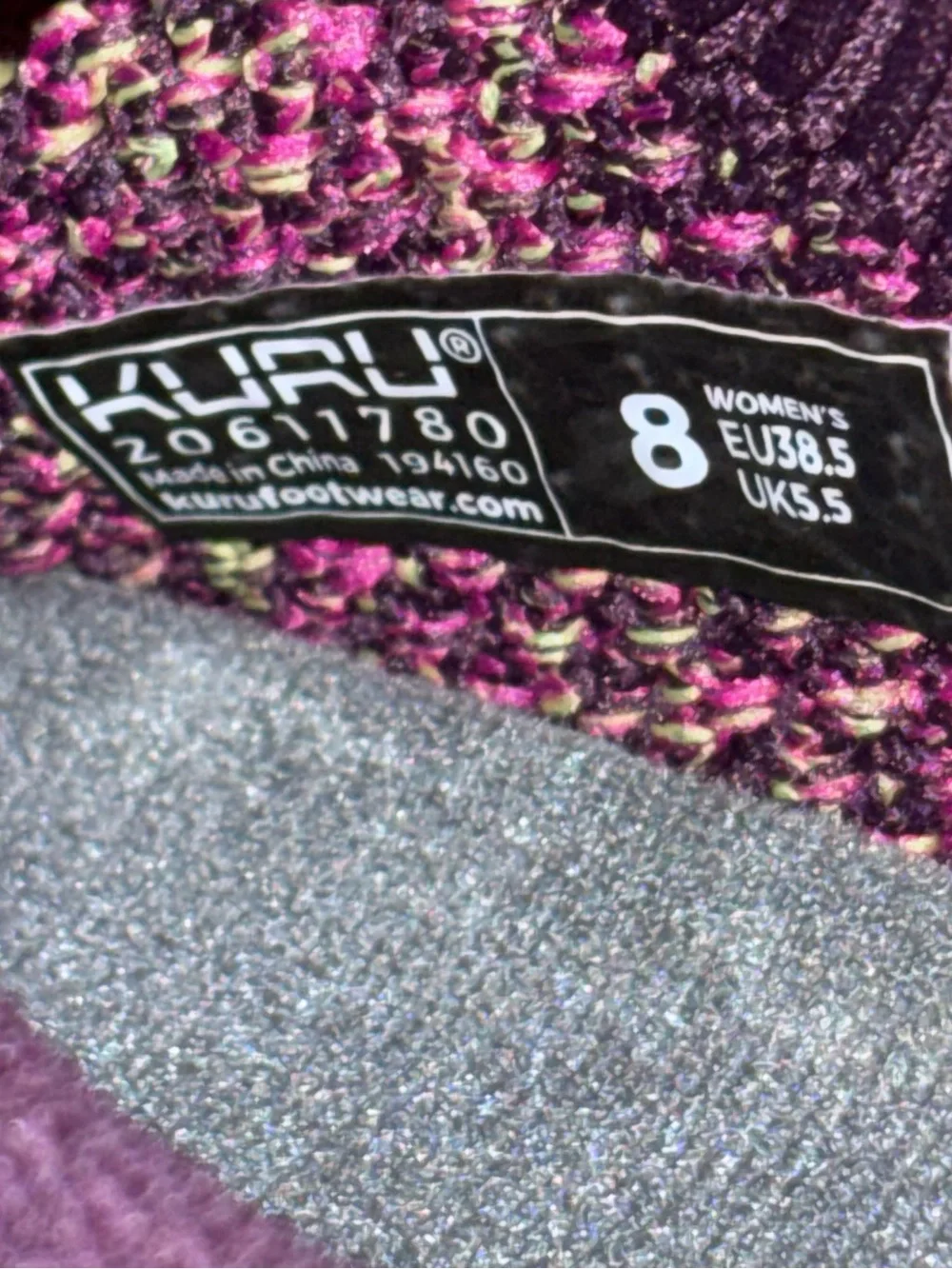 Kuru Stride Women 8 Slip On Walking Shoes Berry Purple Gold Knit Sneakers NEW